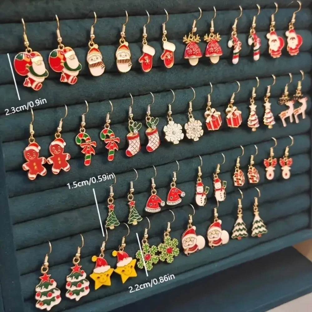 ⭐️ 5 for $25 Holiday Festive Christmas Rubik’s Cube Hoop Earrings - Picture 7 of 7